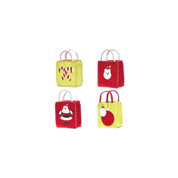 Groovy Christmas Felt Goodie Bags (Set of 4)