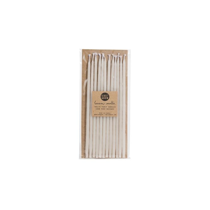 Beeswax Birthday Ivory Tall Candles