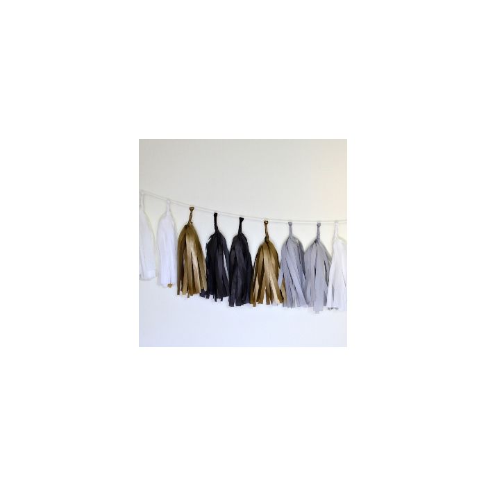 Tuxedo Tissue Paper Tassel Garland - 6' Long