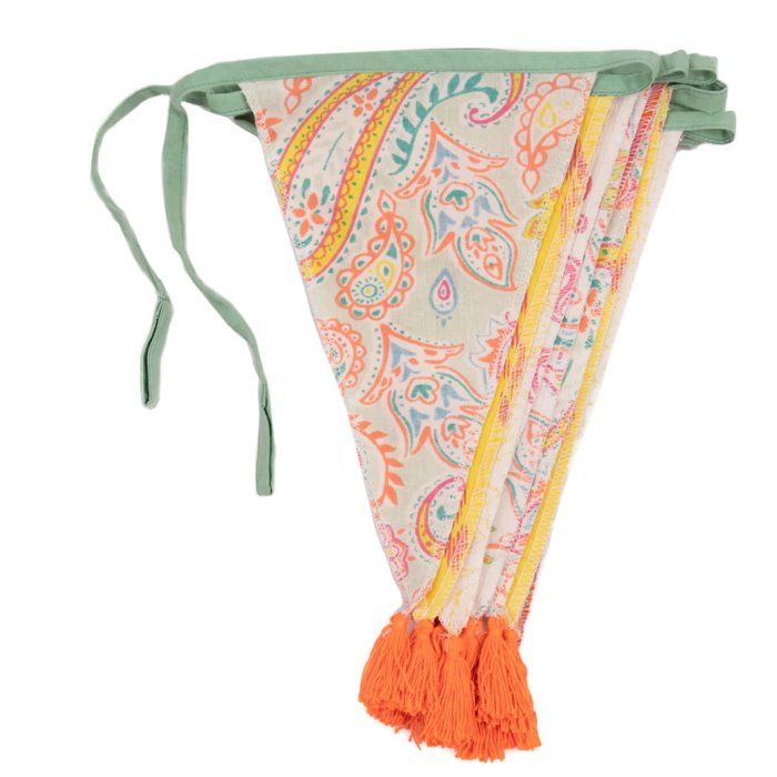 Boho Paisley Fabric Bunting-10 ft