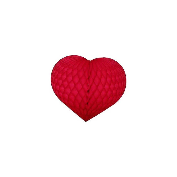 Red Honeycomb Tissue Heart Decoration - Multiple Sizes Available