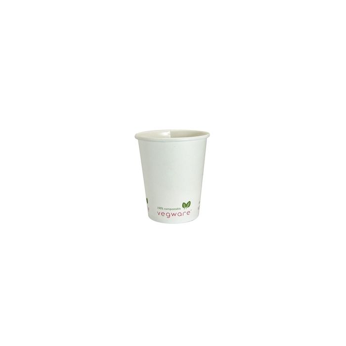 Compostable 10oz White Hot Cup - Pack of 50