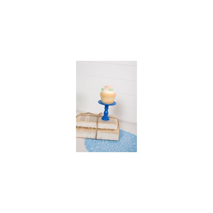 Mini Wooden Cupcake Stand - Bright Blue-only 1 available