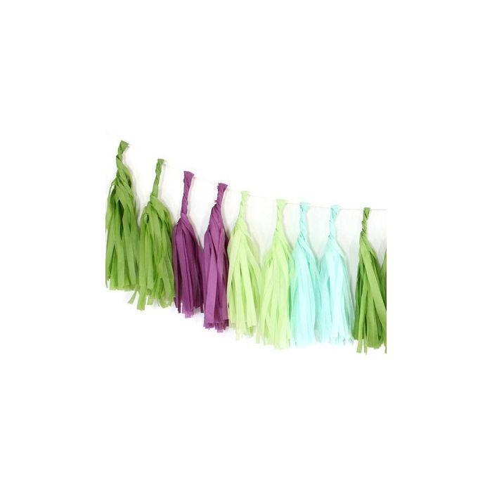 Succulent Tissue Paper Tassel Garland - 6'