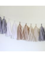 Natural Tissue Paper Tassel Garland - 6' Long