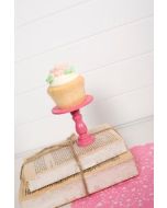 Mini Wooden Cupcake Stand - Bright Pink-only 1 available