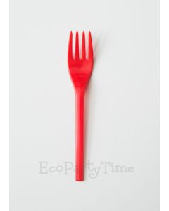 Red Compostable PLA 6 inch Forks - Pack of 50