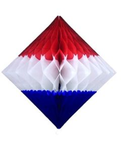 Patriotic Honeycomb 12" Tissue Diamond Decoration