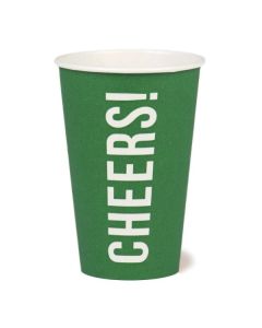 Cheers Recyclable Large Green Paper Cups-pack of 8