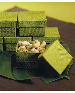 Organic Green Two Piece Woven Favor Boxes - Set of 6 - as low as $5.98