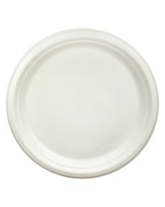 Compostable Bagasse 10" White Round Plate - Pack of 50