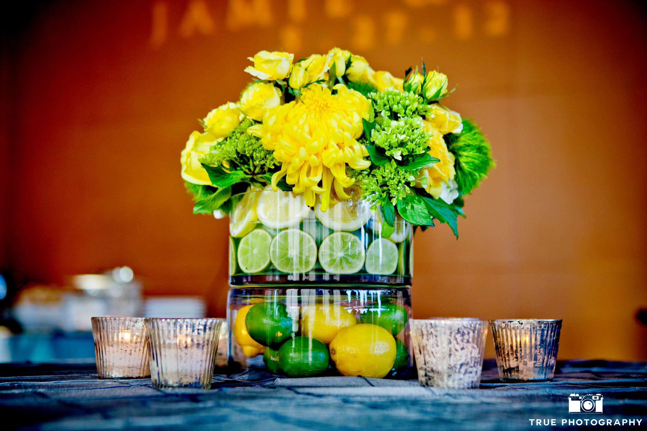 Citrus Wedding Lemon Lime Drink Display