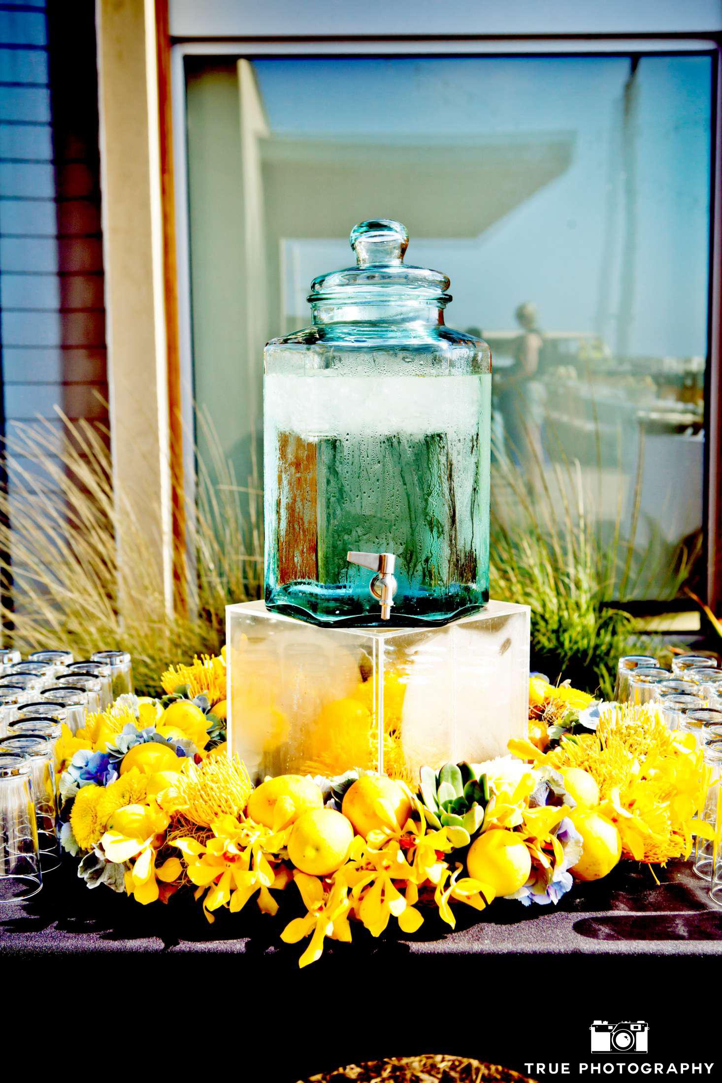 Citrus Wedding Lemon Water Beverage Station