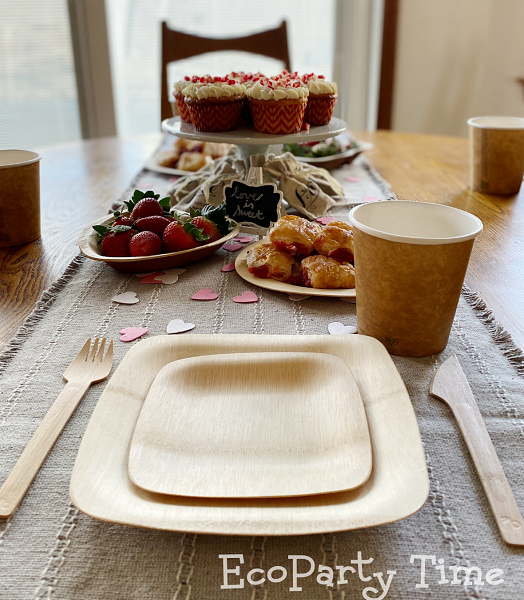 Eco-friendly Valentine Essentials for a Tea Party-plastic free disposable tableware