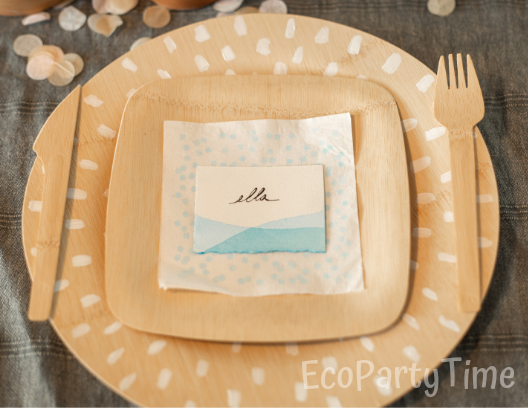 Painted bamboo plate charger-Ecofriendly DIY Baby Shower