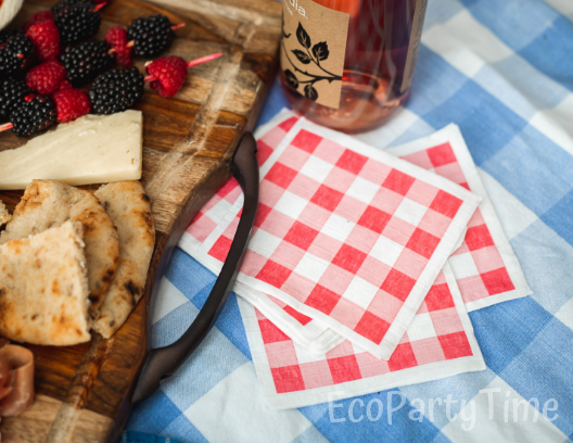 Ecofriendly Recycled Napkins July 4th Picnic-Ecopartytime