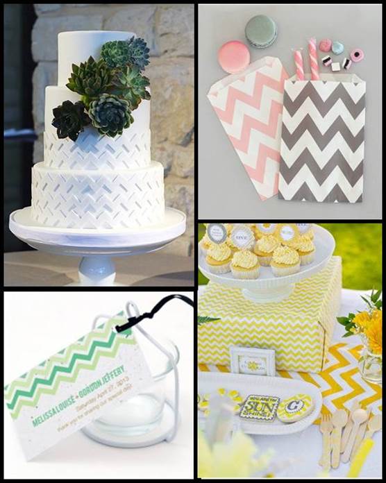 Chevron Wedding Theme Accents & Place Cards