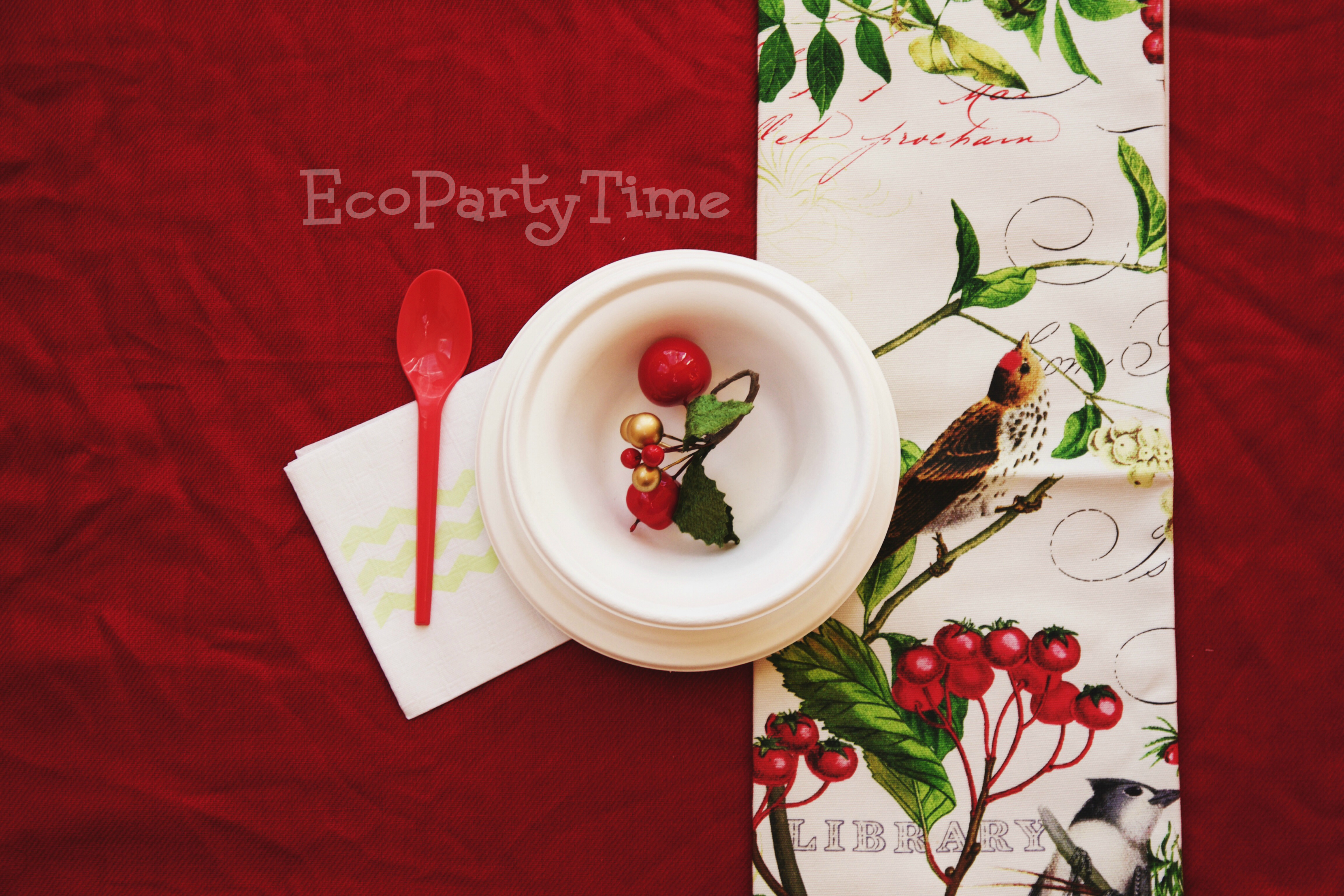 EcoPartyTime: Cheery Red Table Setting