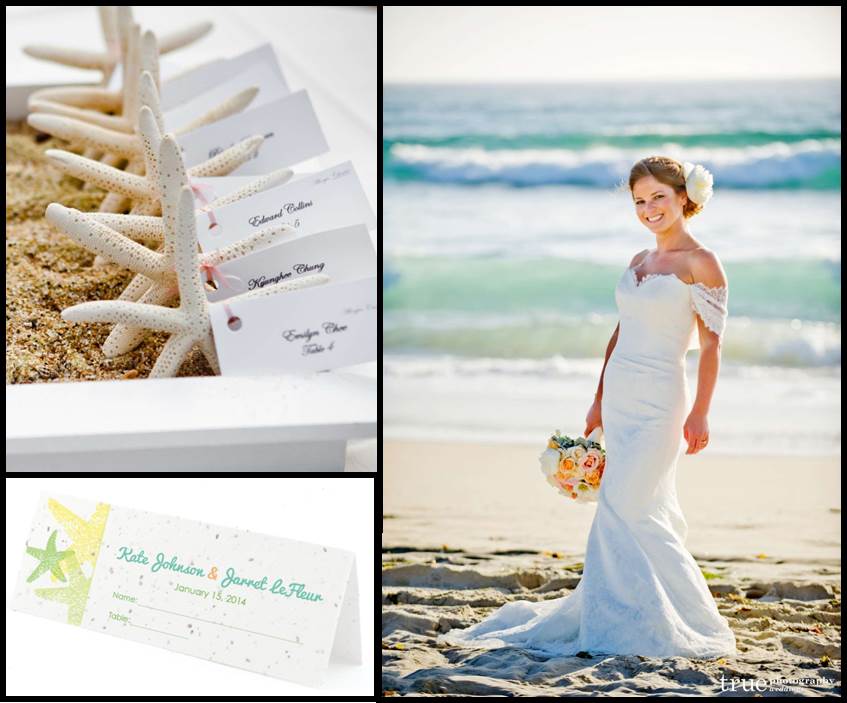 Beach and Nautical Wedding Starfish Place Cards