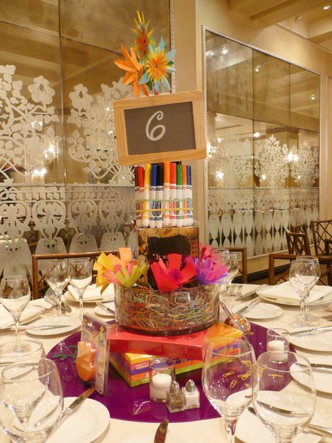 Create a Centerpiece with School Supplies (Markers & Chalk)