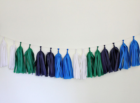 Green Bar and Bat Mitzvahs from Ecopartytime - Modern Tissue Paper Tassel Garland 